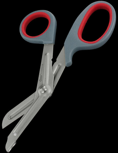 Clauss Professional Snips Tool Titanium Serrated Blades Gray/Red Nylon Handle