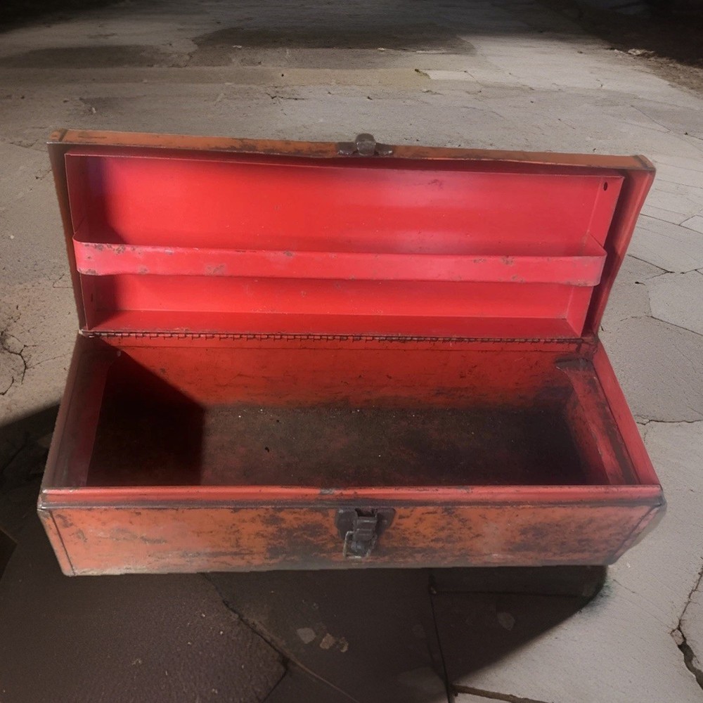 Tool Box CRAFTSMAN Red Metal & Lockable, Top Handle Plus Carrying Tray Inside