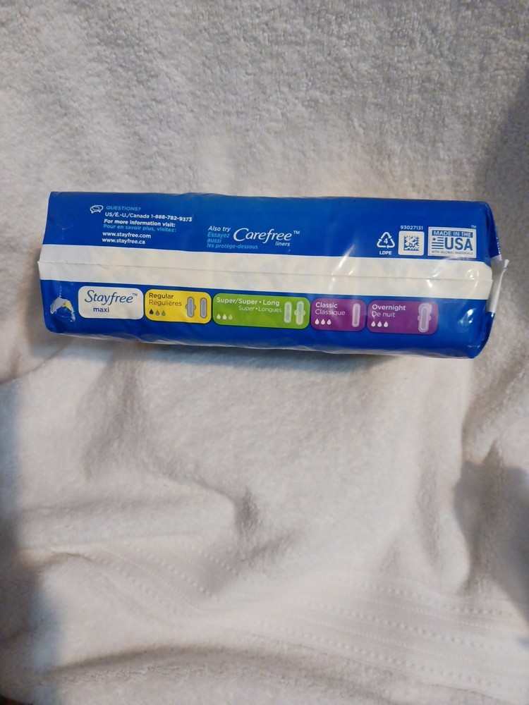 Stayfree Maxi Pad-Regular-24 Count Unopened