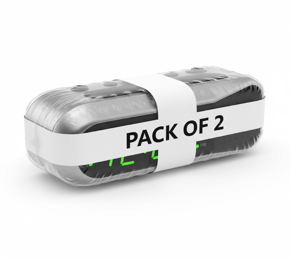 2 pack SHARP Digital Dual Alarm Clock, Silver with Green LED Display,