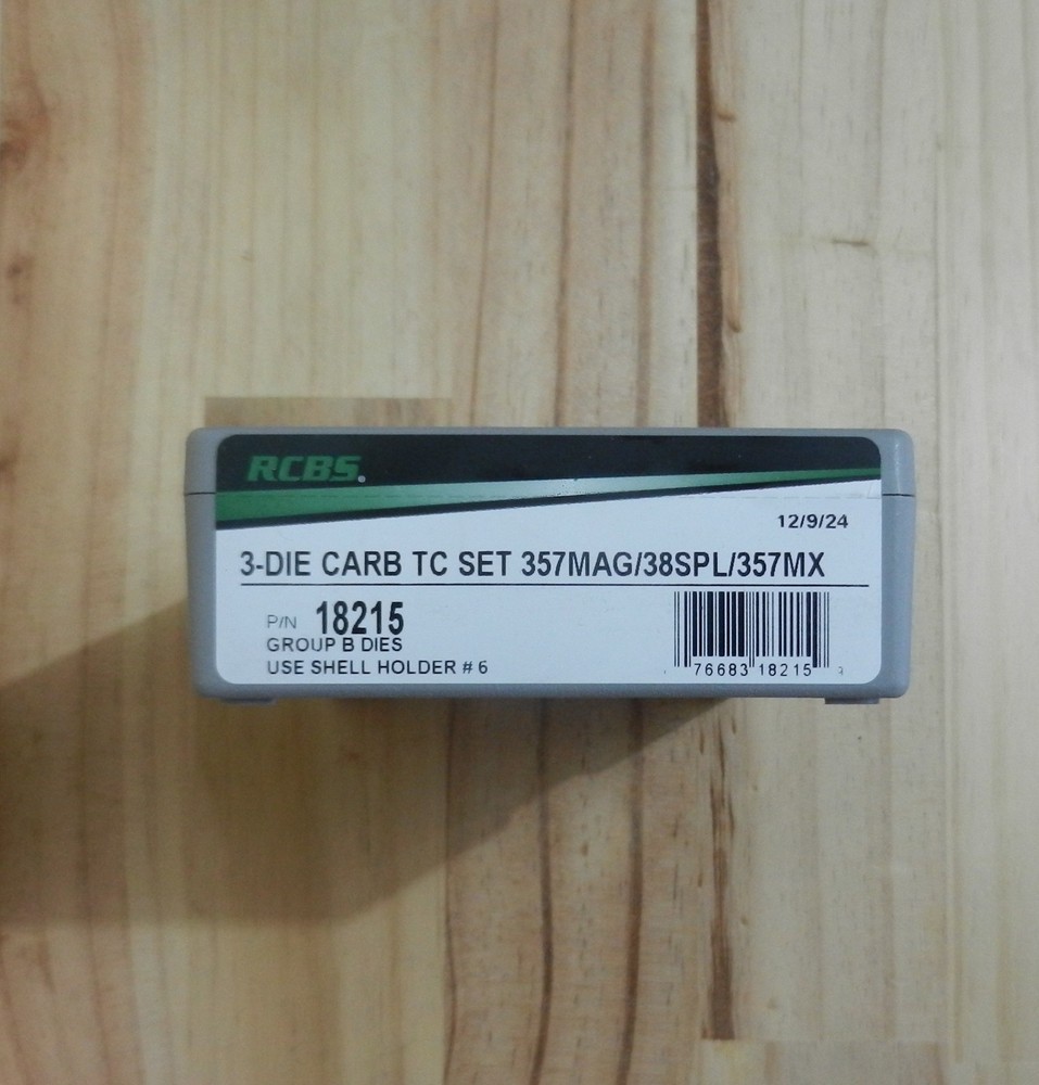 RCBS Carbide TC 3-Die Set;  Group B Dies; 357 Mag, 38 Spl, 357 Max;  18215