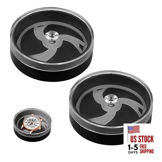 2 Pcs Portable Watch Dials Storage Box, Dustproof Watch Compact Case with Soft