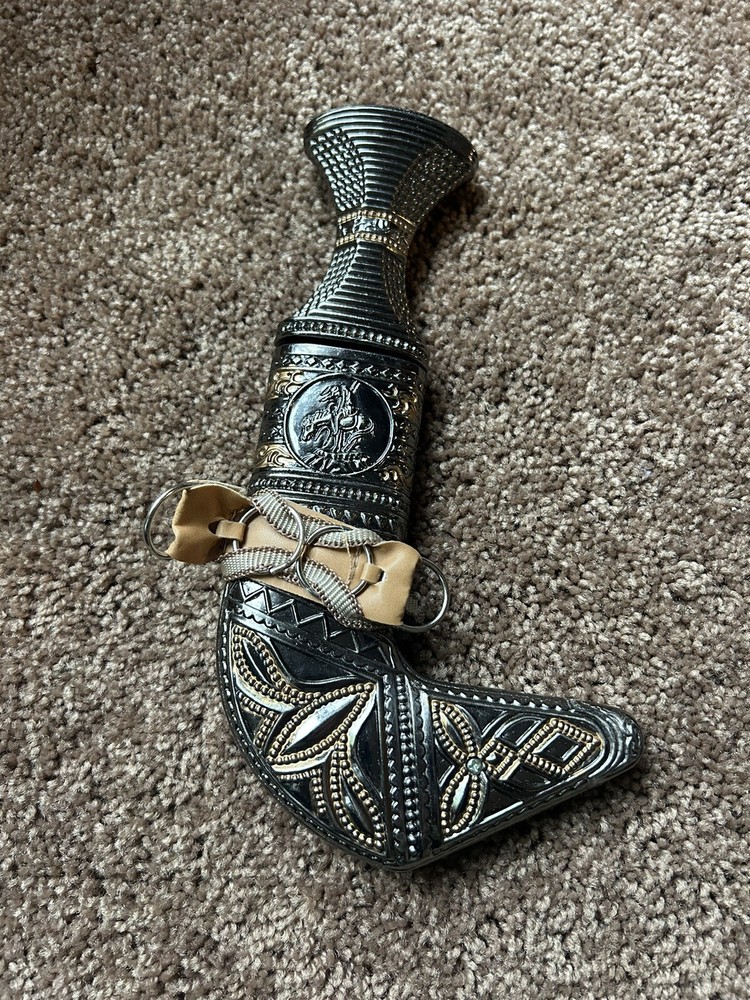 Omani Khanjar Replica Dagger Middle Eastern Knife Silver Gold 2 Tone
