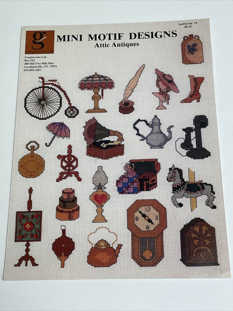 Graphworks Mini Motif Attic Antiques Leaflet 19 Cross Stitch Pattern