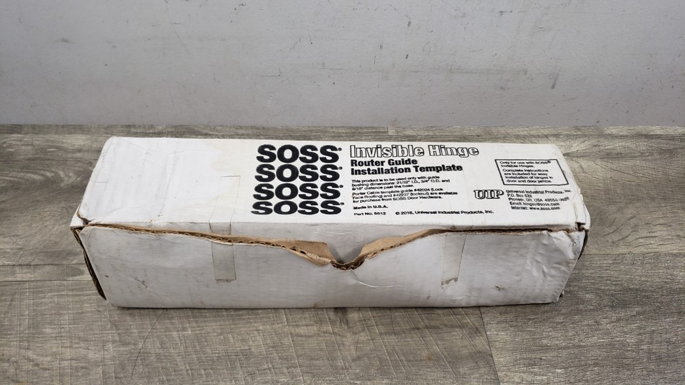 SOSS 204 Invisible Hinge Wood Router Guide Template w/ Box (Porter Cable)