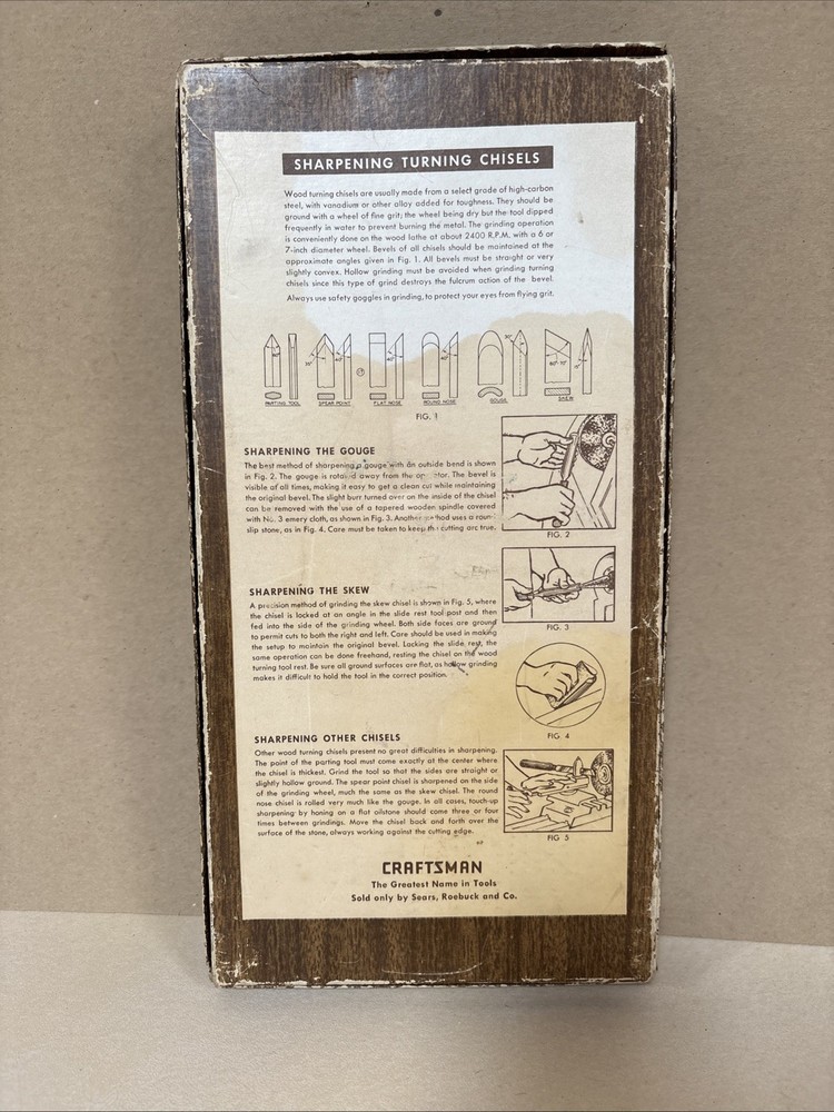 Craftsman Wood Turning 5 Pc. Set #2855 - Very Sharp Lathe, Chisel
