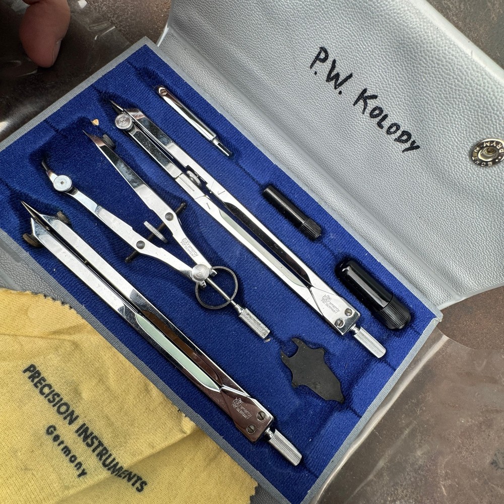 VTG GRAMERCY Precision Drawing 7 Piece Set Drafting Compass - GERMANY