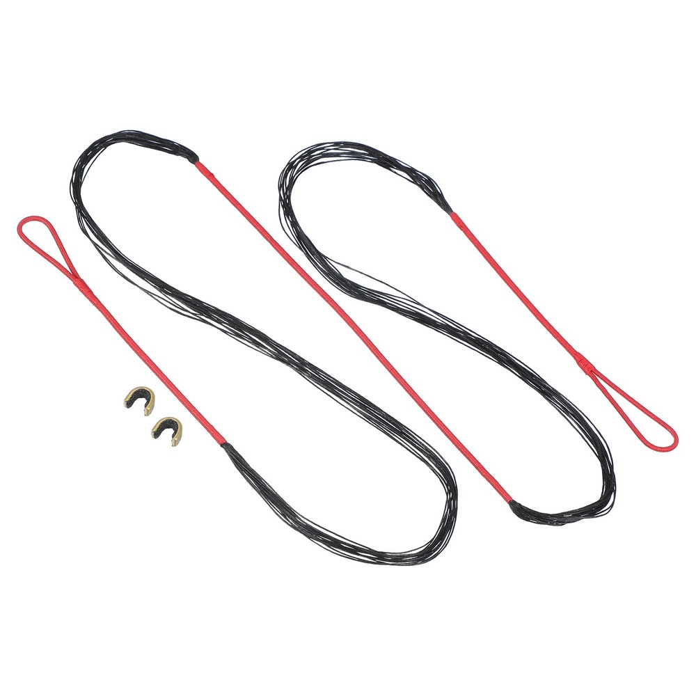 Bow String Replacement,16 Strands with Nock Point for AMO 66", Red-Black