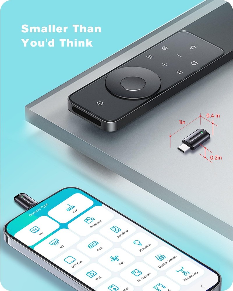 Universal Remote Control Adapter for Type-C IOS & Android, Black
