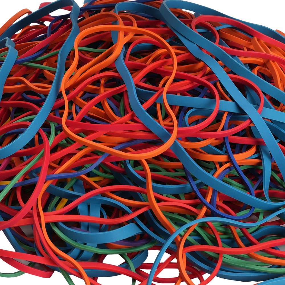 Rubber Bands Assorted Sizes Multicolor 0.5lbs 4 sizes large rubber