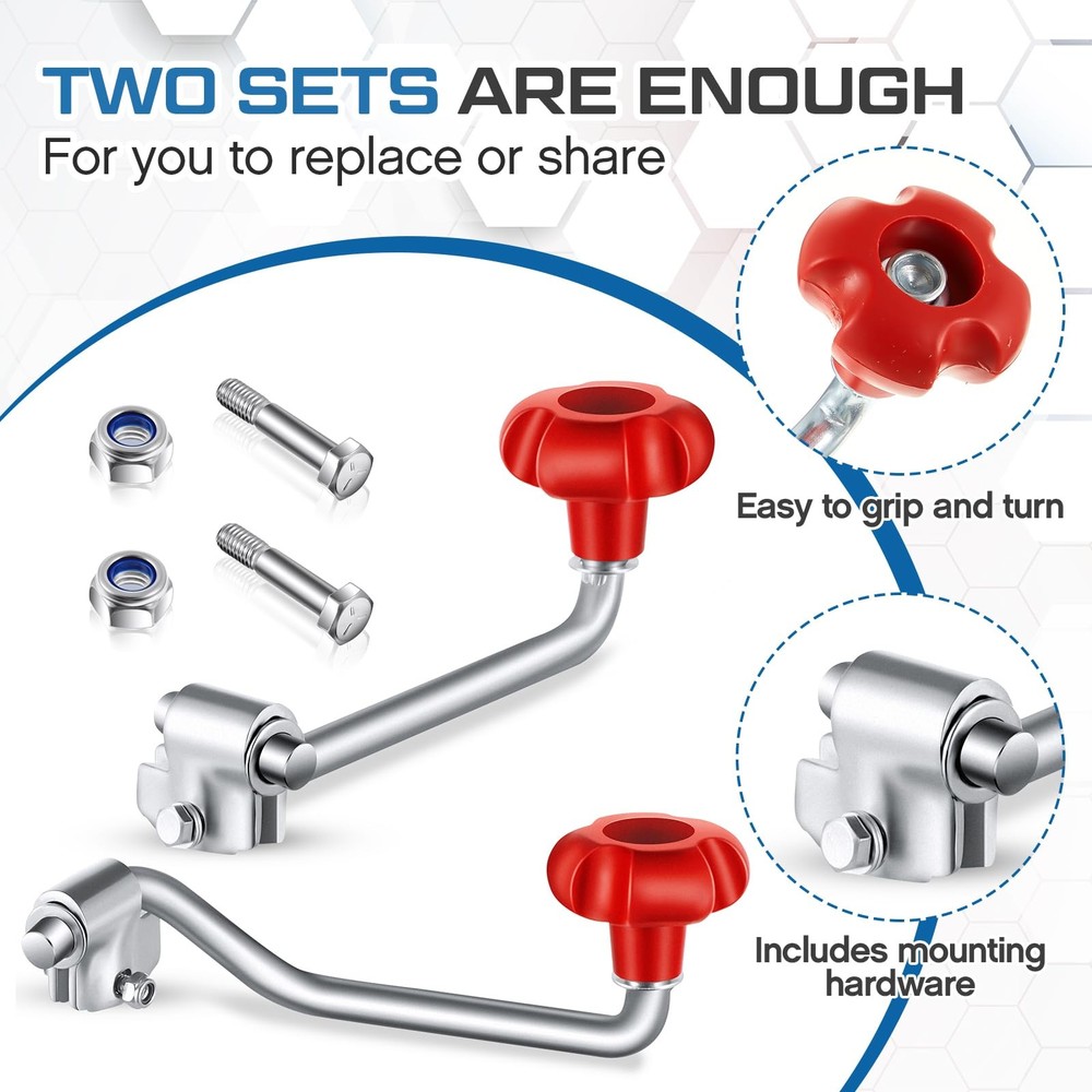 Trailer Jack Handles Replacement Set with Bolt Nut Spacers - Fits Most Trailers