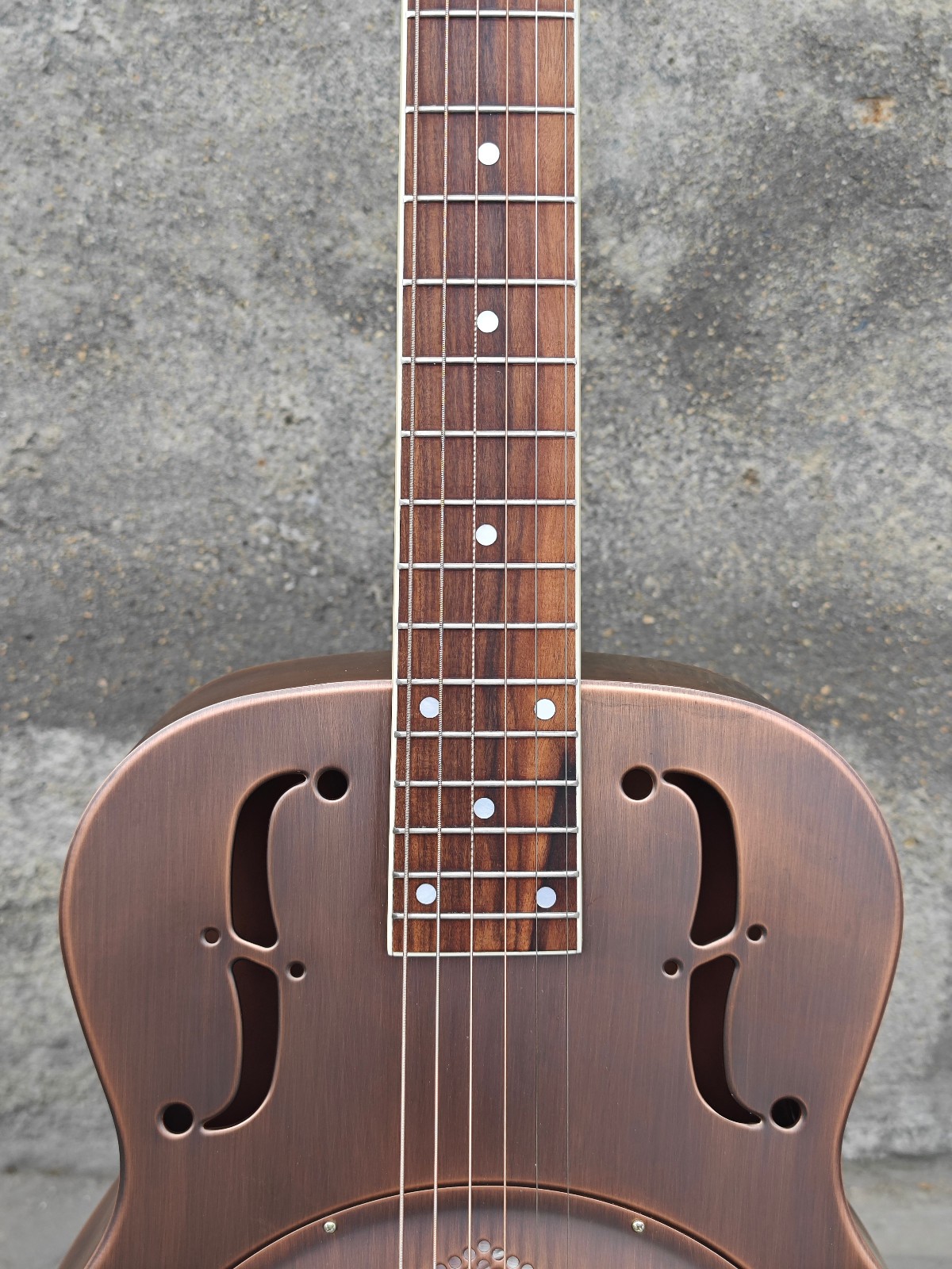 Aiersi O Style Red Copper Single Cone Resonator Guitar with Hard Case