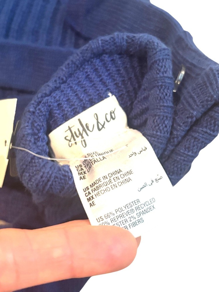 Style & Co Women's Solid Shine Cuff Beanie, and Tech-tip Gloves,