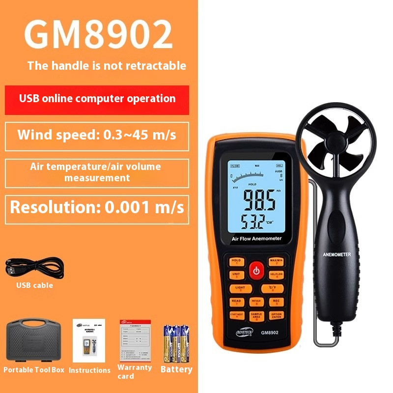 Digital Anemometer GM8903 Portable Digital Hot-Wire Anemometer Anemometer