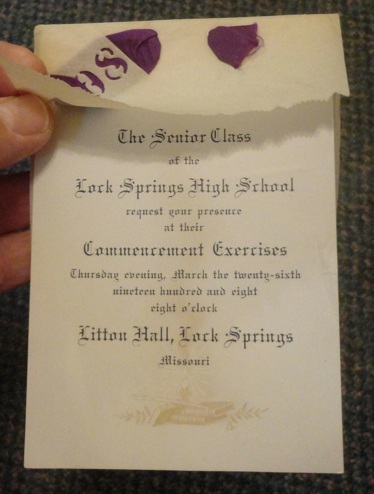 1908 Lock Springs Missouri High School Commencement - 7 students graduating