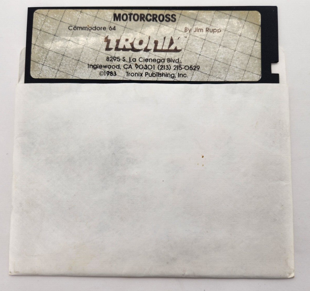1983 Motor Cross Tronix Commodore 64 5.25 Floppy disk only untested