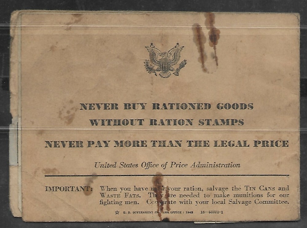 UNITED STATES WAR PARTIAL RATION BKLT