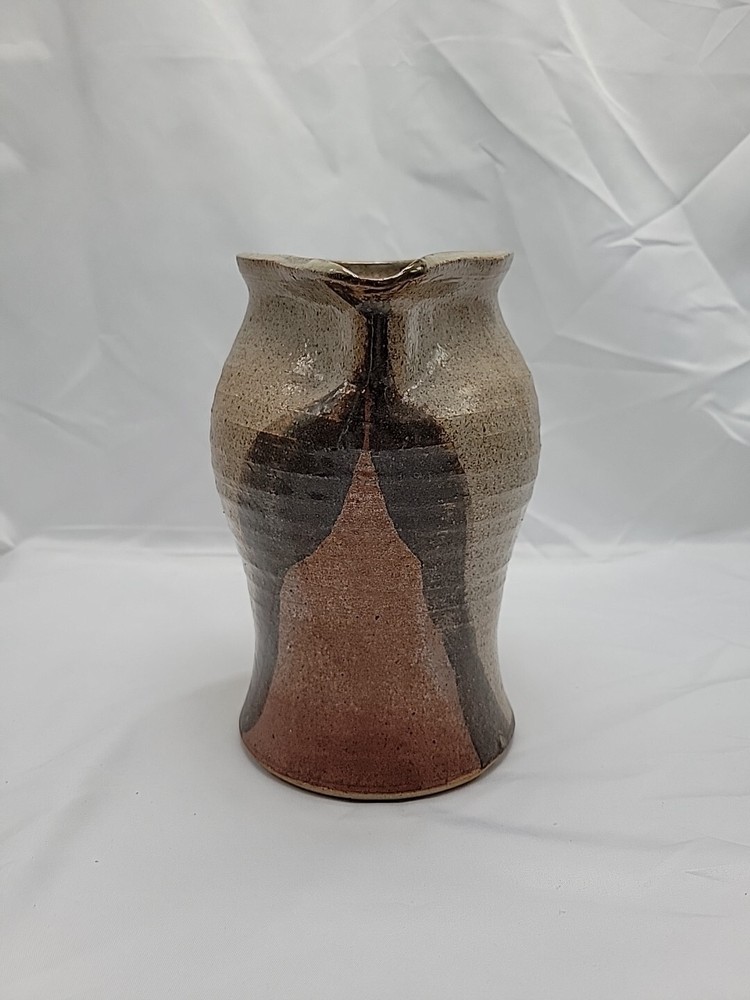 Unique Vintage Hand Thrown Pitcher Signed Salt Glaze