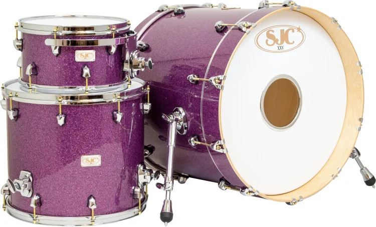 SJC Custom Drums 25th Anniversary 3-piece Shell Pack - Purple Glitter,