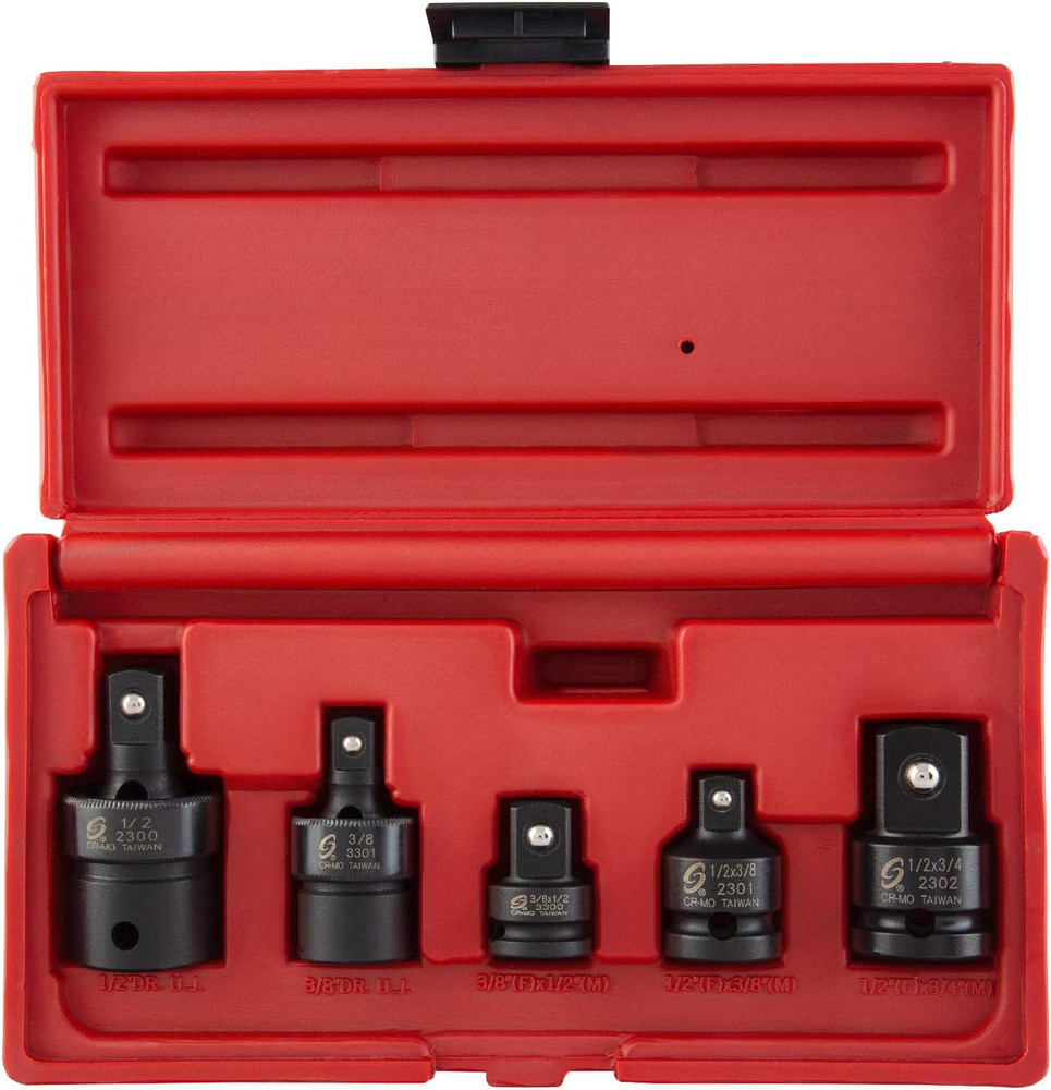 3305 5 Pc. 3/8" & 1/2" Dr. Adapter and Universal Joint Impact Set