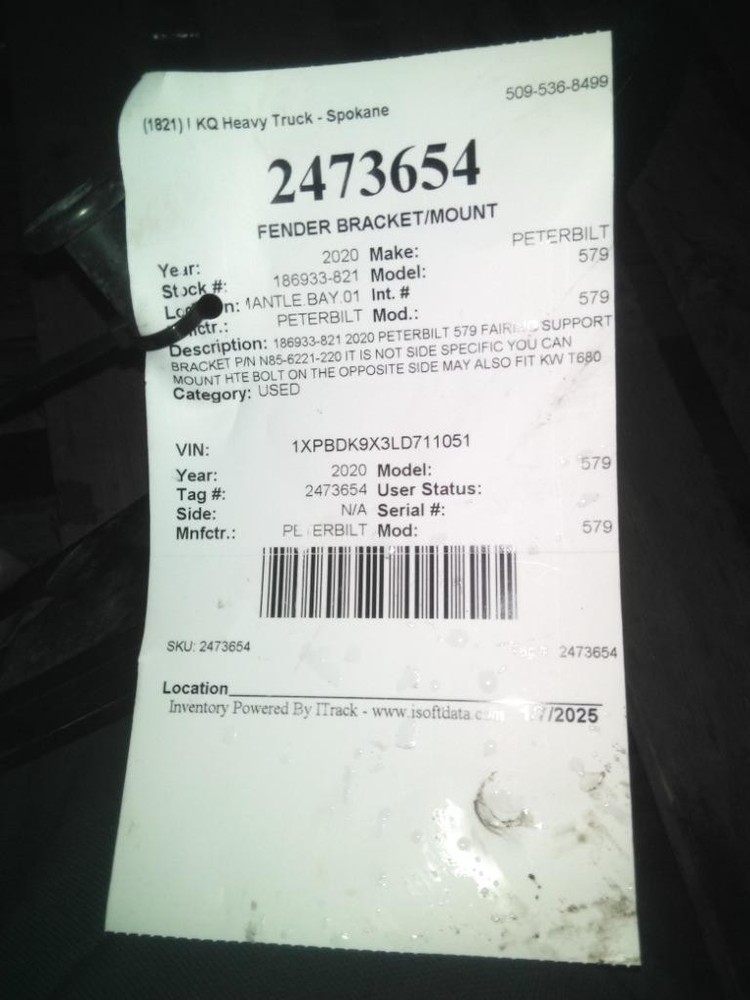 For 2020 PETERBILT 579 FENDER BRACKET N/A , WA