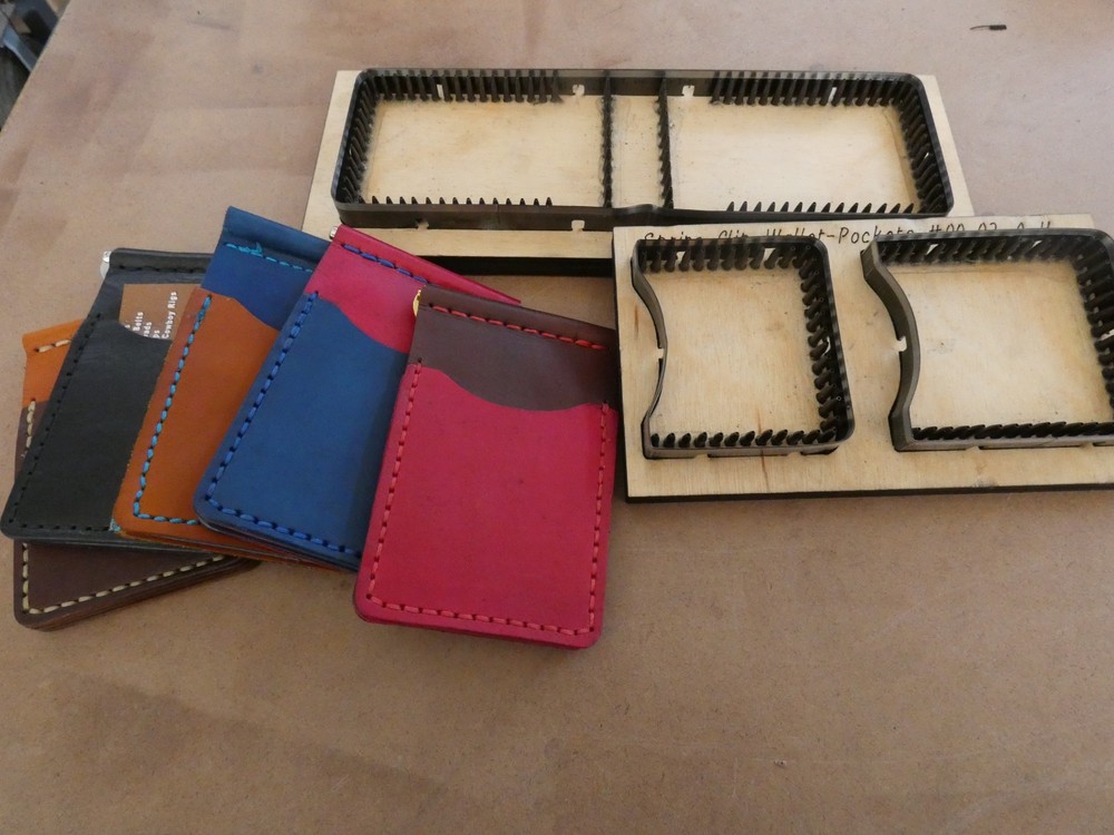 Leather wallet Spring Clip-  Kit HAND STITCH-5 Sets