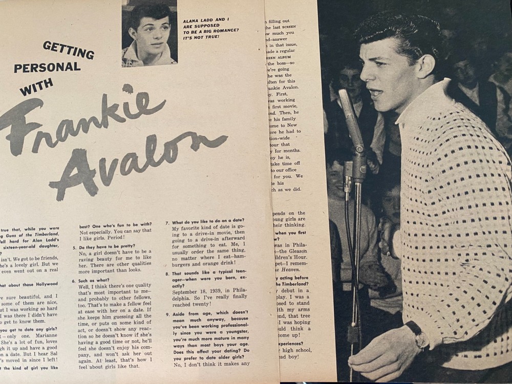 Frankie Avalon, Three Page Vintage Clipping