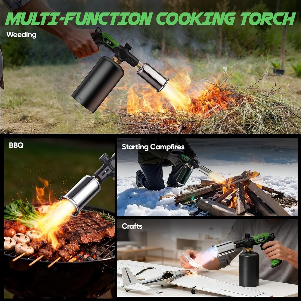 Versatile Kitchen Blow Torch & Campfire Starter - Perfect for Searing Steaks