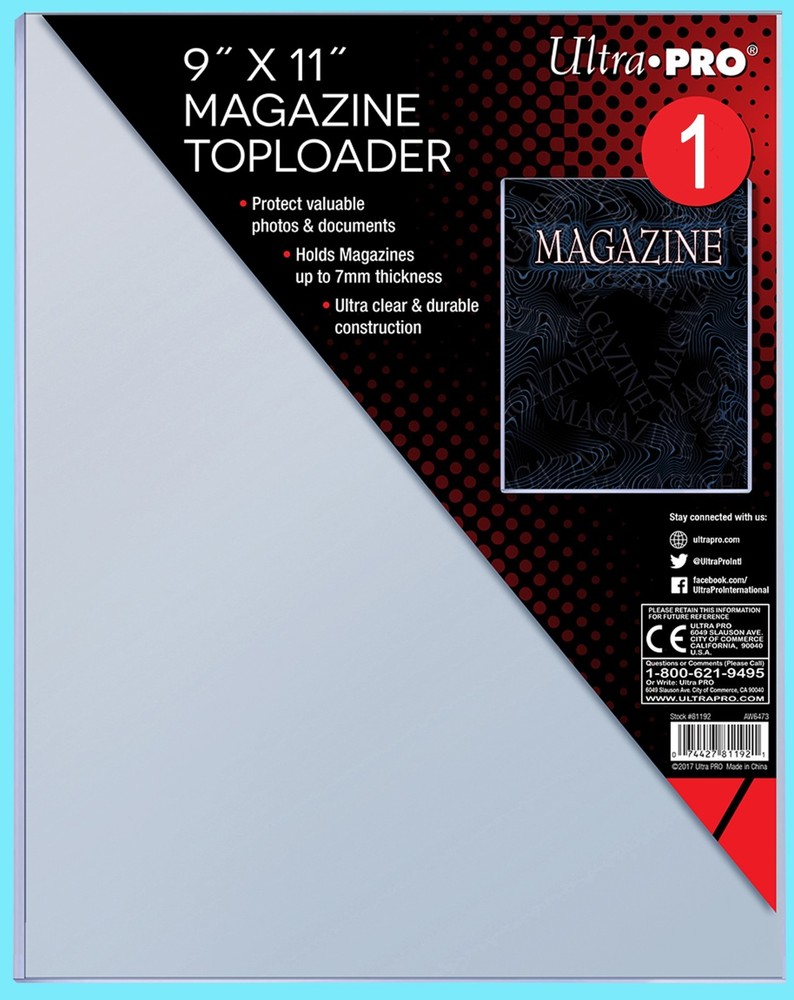 1 Ultra Pro 9x11 Thick Magazine Toploader Holder Storage New Protector Document