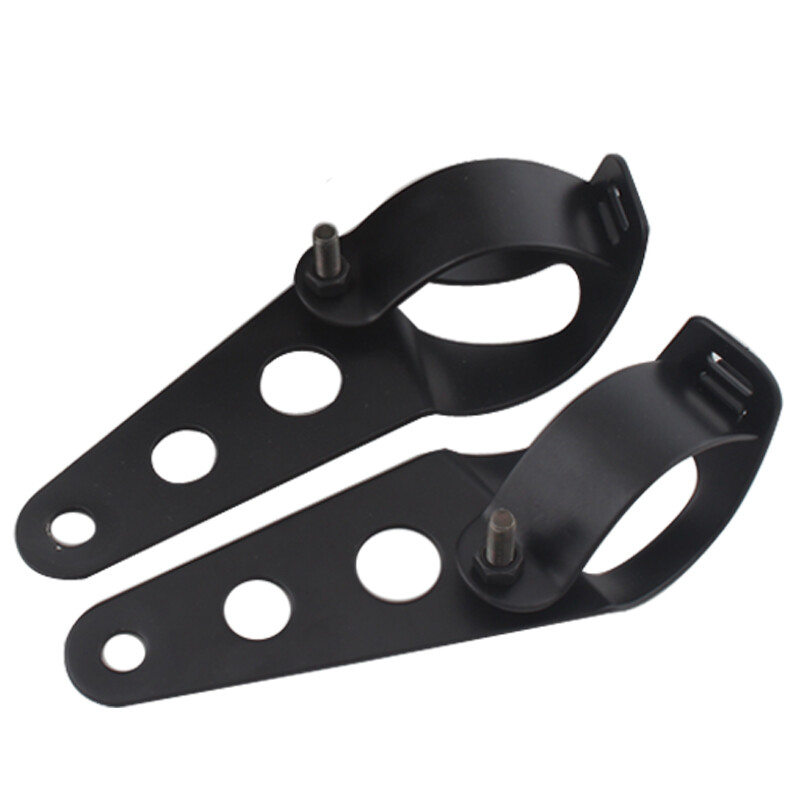2x Black Headlight Mount Bracket Fork Ear Universal For Chopper Bobber 28mm-34mm