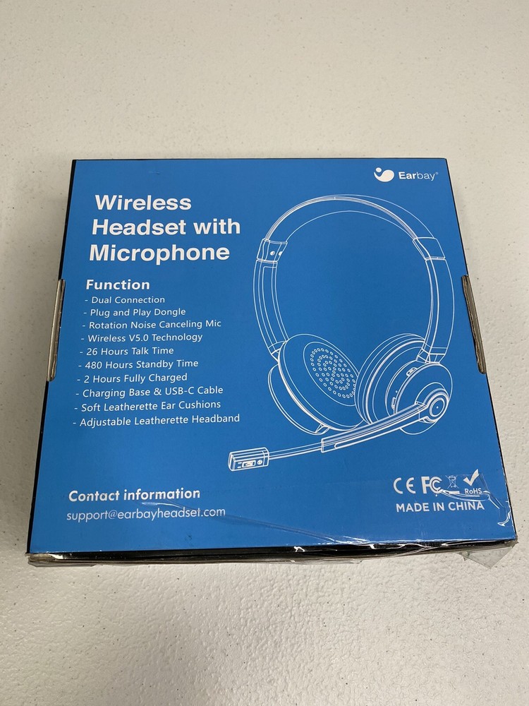 Earbay BT786C-D Bluetooth Wireless Headset w/ Microphone Noise Cancelling