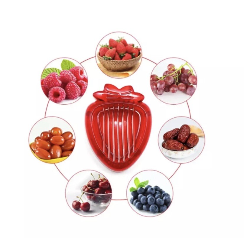 Multifunction Strawberry Slicer Creative Red Strawberry Shaped Fruit Slicer