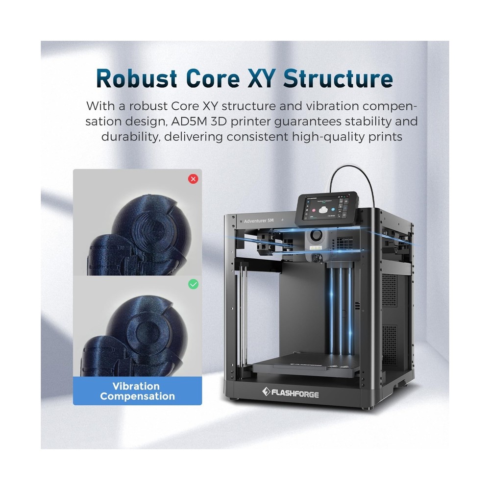 Flashforge Adventurer 5M 3D Printer, 600mm/s High-Speed 3D Printer with Auto ...