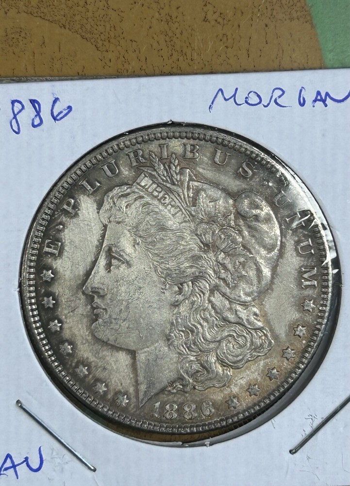 1886 morgan silver dollar AU