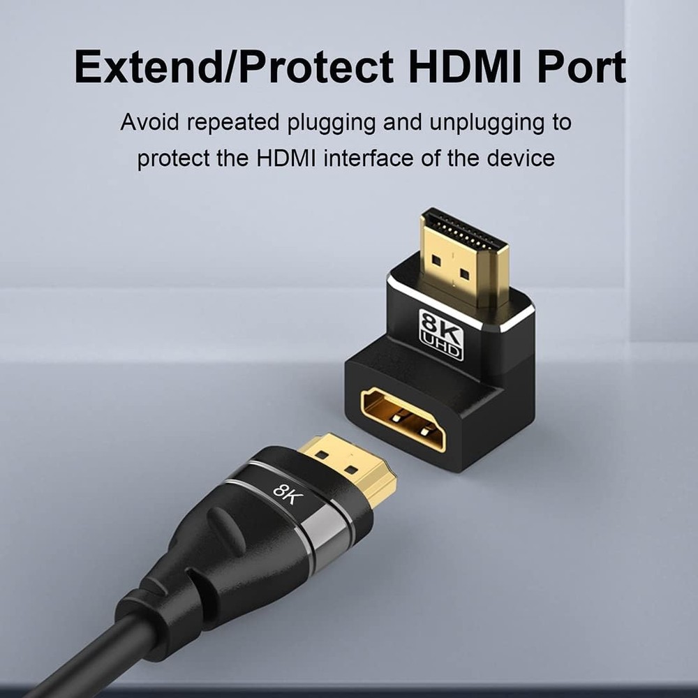 4 Pack 8K HDMI 2.1 90 Degree Angle Adapter Gold