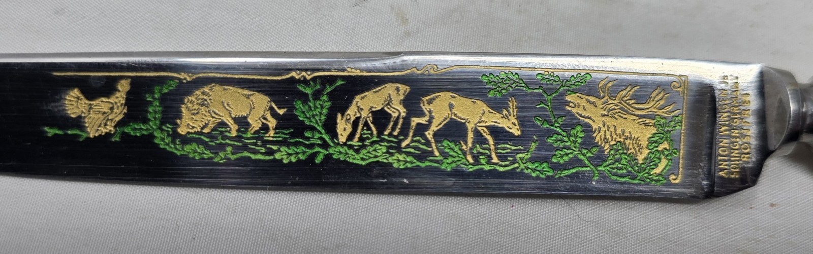 VTG Anton Wingen Jr Solingen Germany Rostfrei Wildlife Engraved 6 Pc Knife Set
