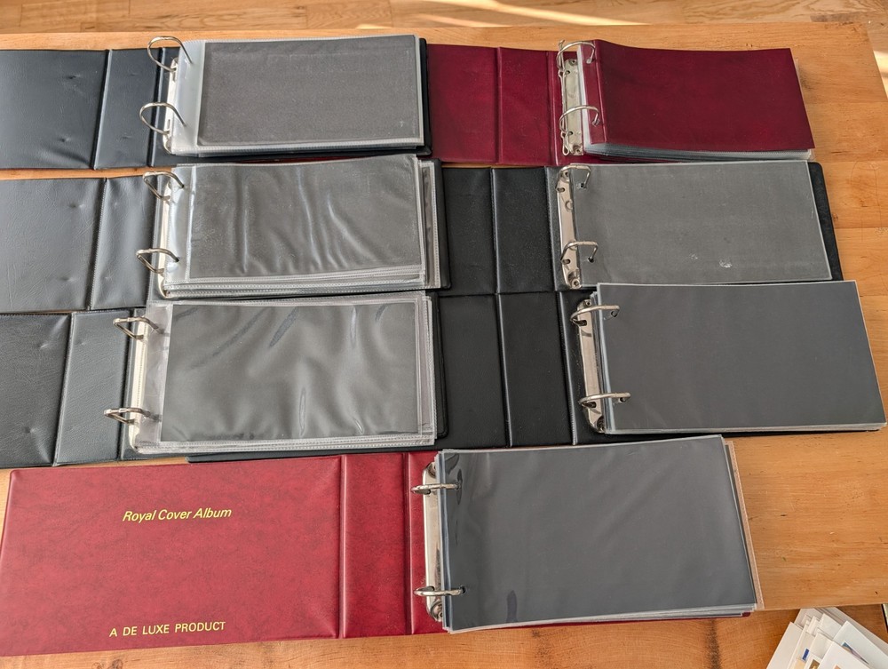 7 First Day Covers Stamp Albums + 161 Sleeves Royal Mail Post Office Stanley Mer