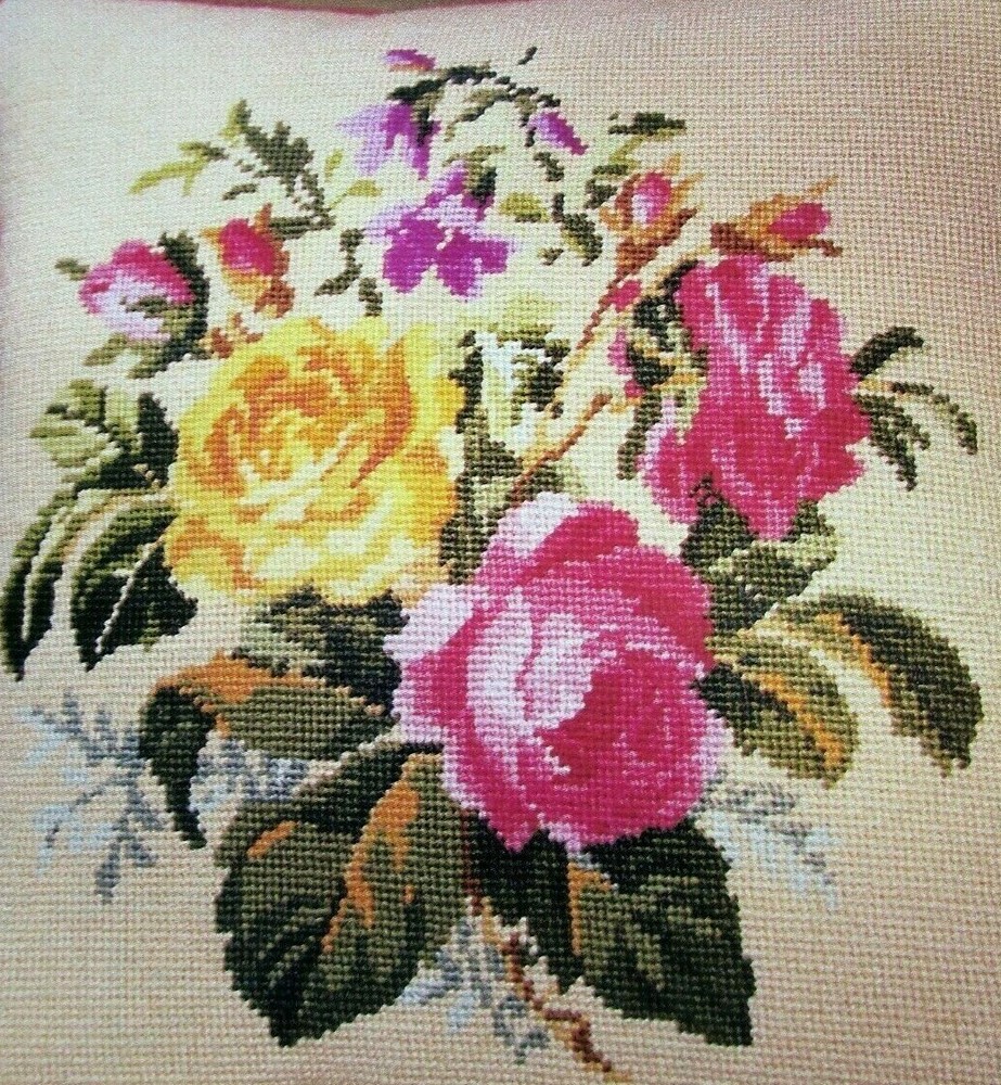Rose Bouquet Soft Bright Jewels Cuff Earring Designs NEEDLEPOINT PATTERNS
