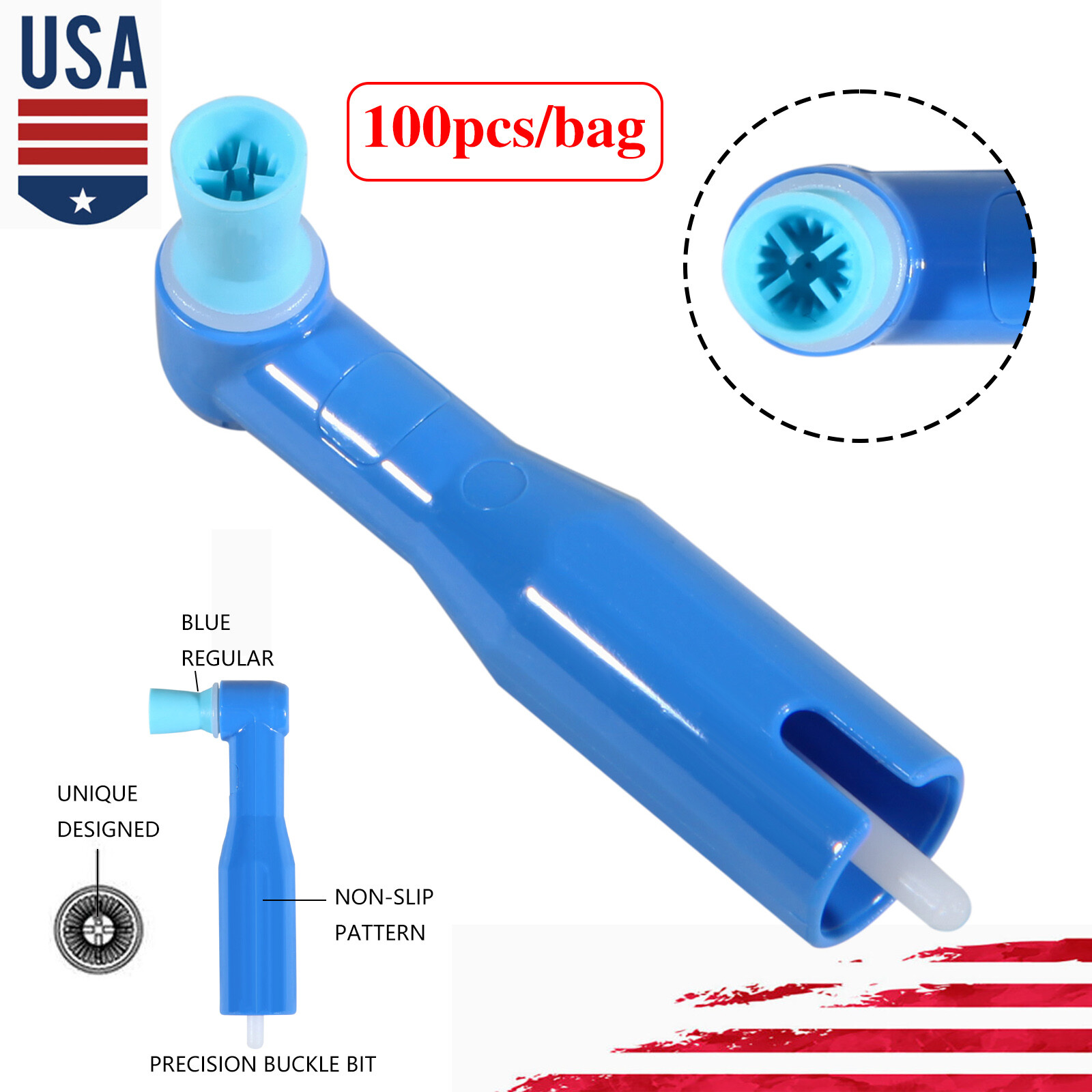 100 pcs Dental Disposable Prophy Angles Top Quality Money back guarantee USA