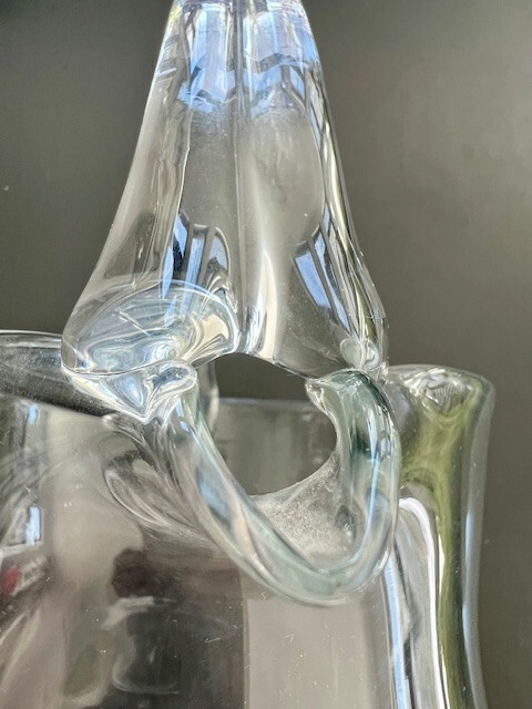 Vtg. Blown glass Pitcher made in Poland