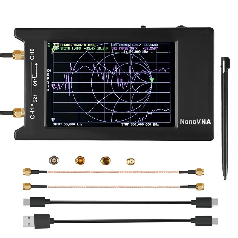 HF VHF UHF Antenna Analyzer 4" LCD Touch Screen