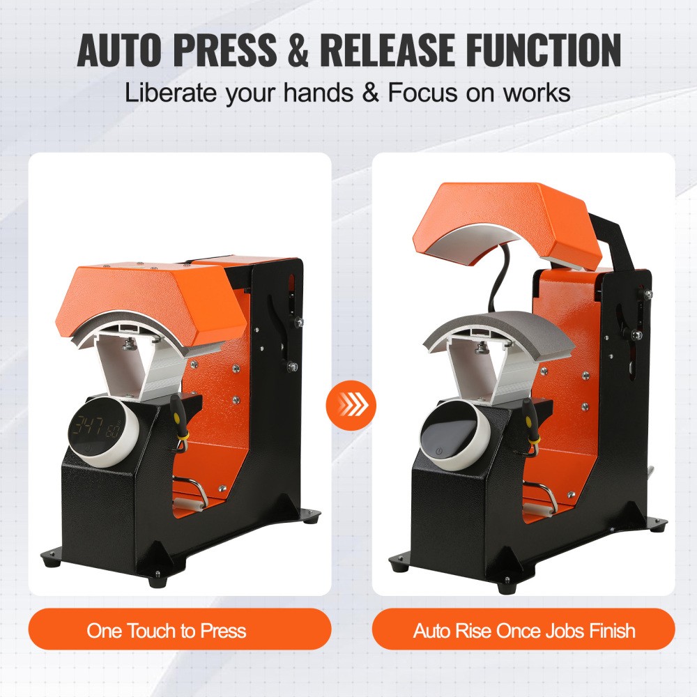 3-in-1 Auto Cap Hat Heat Press w/ Digital Control Panel & Auto Release