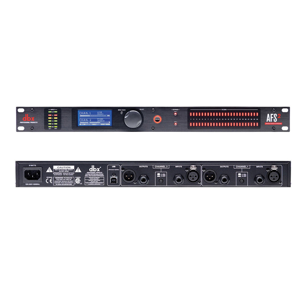 DBX AFS2 Dual-Channel Advanced Feedback Suppression Processor with LCD Display