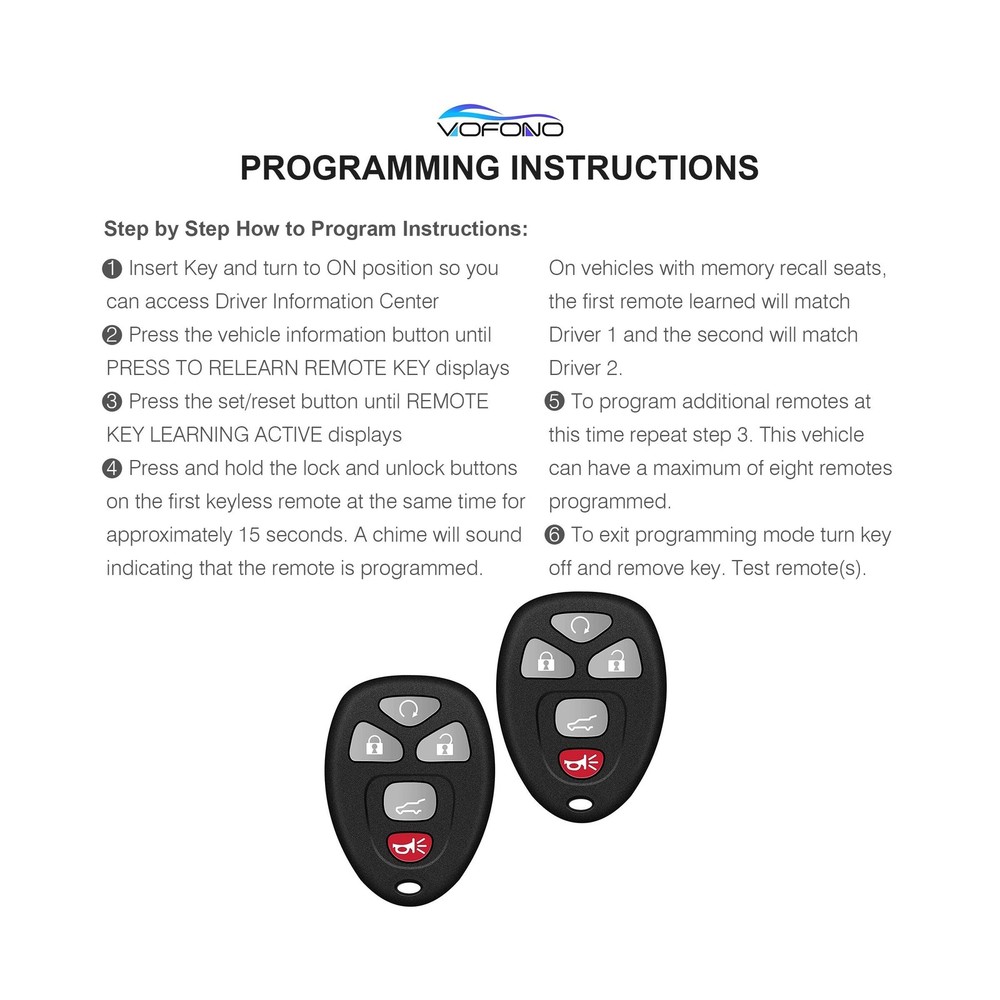 Key Fob, Keyless Entry Remote Start Control Replacement Fits for GMC Acadia 2...