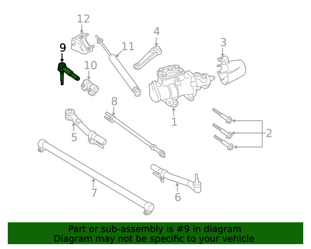 Genuine Ford Drag Link End PC3Z-3A131-J