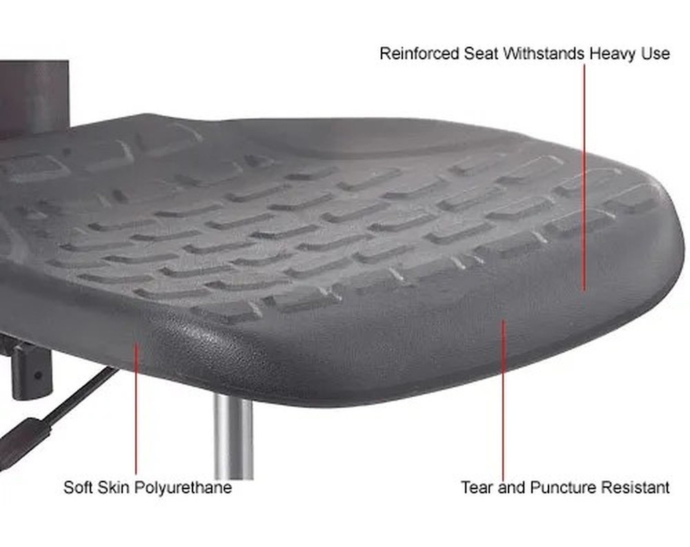 Interion? 4-Way Black Adjustable Shop Stool With Chrome Base