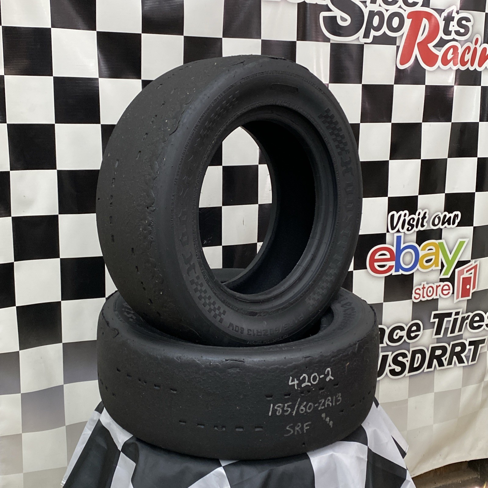 420-2 USDRRT HOOSIER DOT Road Race Tires SRF 185/60 ZR13