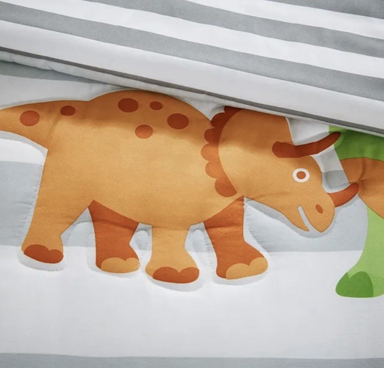 3 Piece Reversible Dino Mi Zone Kidd Twin Comforter Set