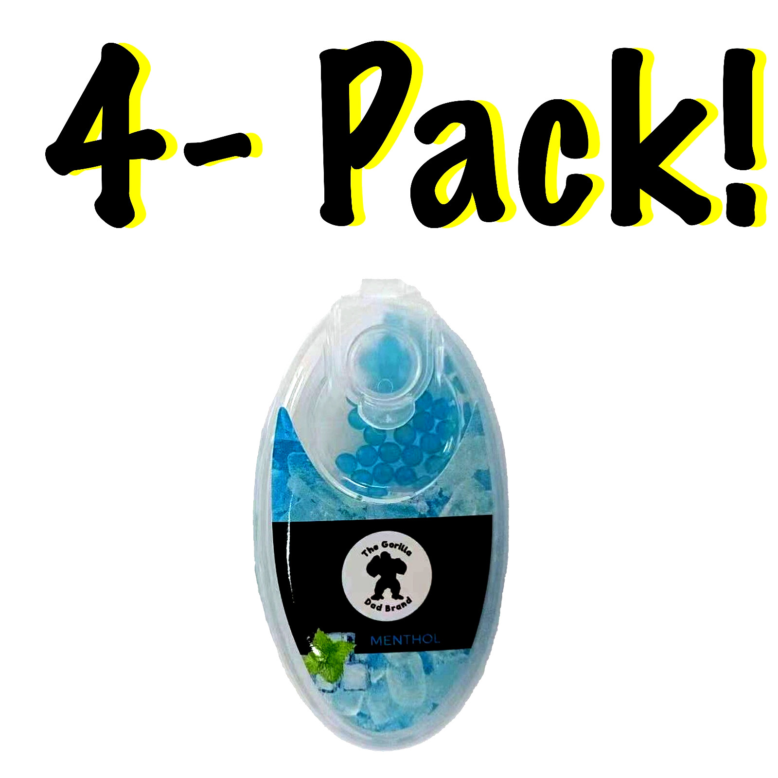400 Count Blue Menthol Burst Beads - 4-Pack Original DIY Menthol Filter Capsules
