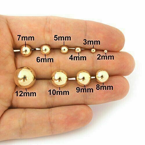 Ball Stud Earrings Pair 14k Gold Plated